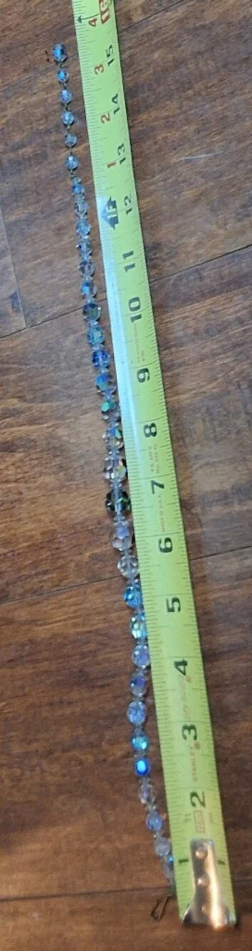 Vintage Iridescent Aurora Borealis Crystal Bead Necklace Retro Glam Choker
